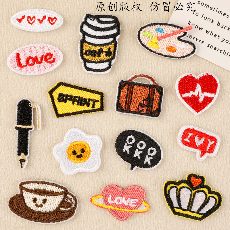 patch Iron on patches embroidery DIY hand account accessories patch cartoon animal fruit ?? ?? cloth sticker