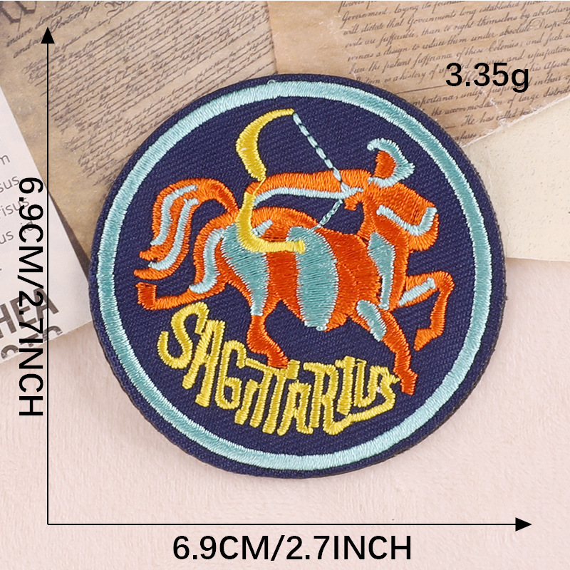 Embroidery Round Badge 12 Constellation Patch Sticker Shoes, Hats, Luggage Accessories  Source Embroidery Cloth Sticker