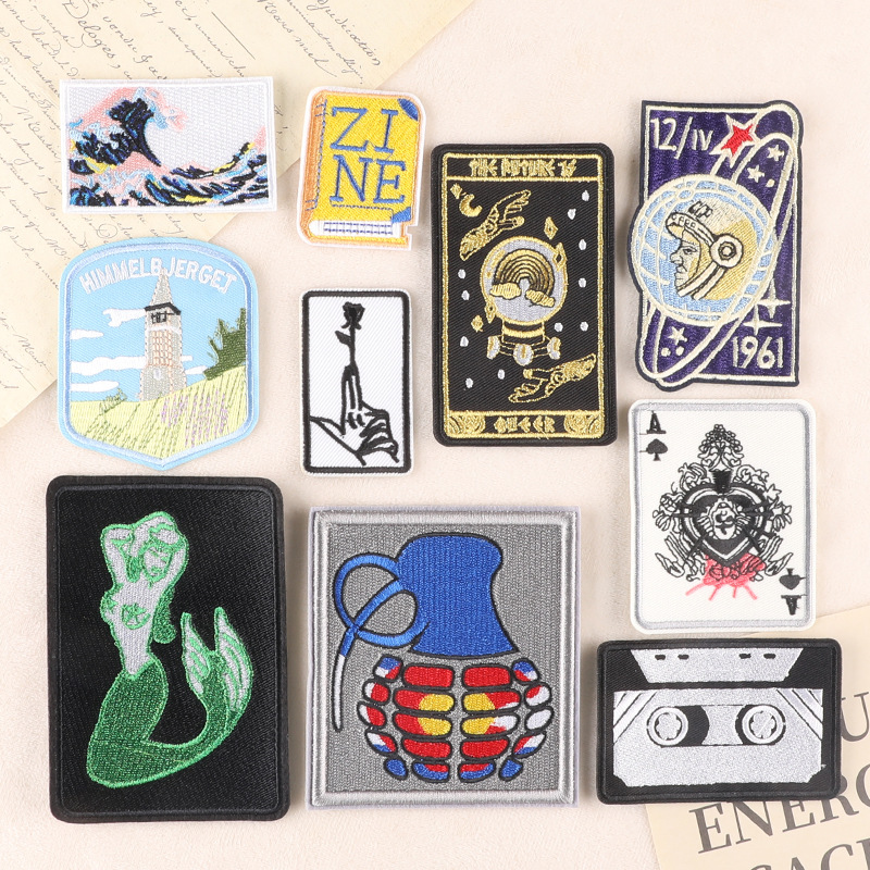 embroidery label, clothing accessories badge, hat badge, cloth label DIY patch sticker, embroidery cloth sticker