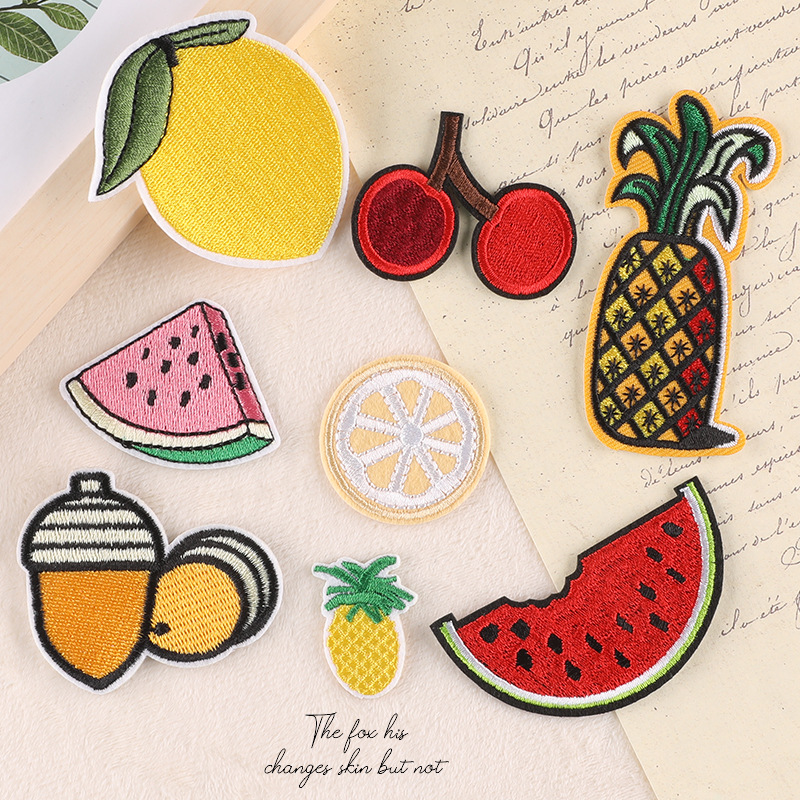 embroidery sticker clothing accessories cute fruit vegetable style patch sticker jewelry accessories badge embroidery cloth sticker
