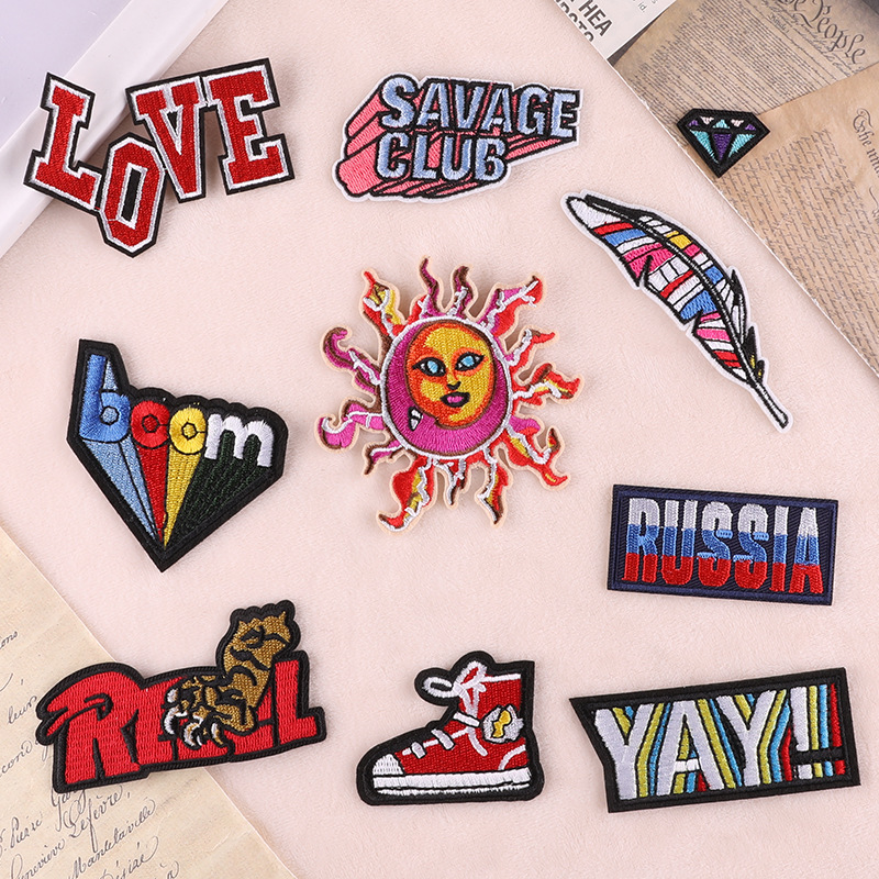 embroidery sticker clothing accessories letter cloth label Iron on patches patch sticker clothing accessories badge cloth sticker