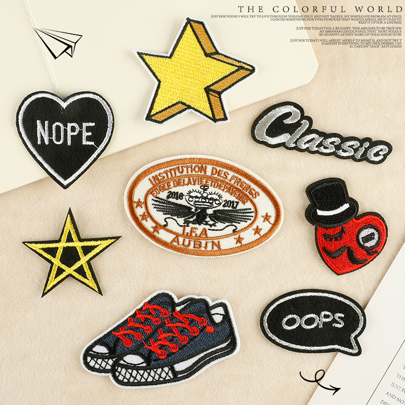 Iron on patches clothing accessories English letter badge DIY patch sticker embroidery cloth sticker