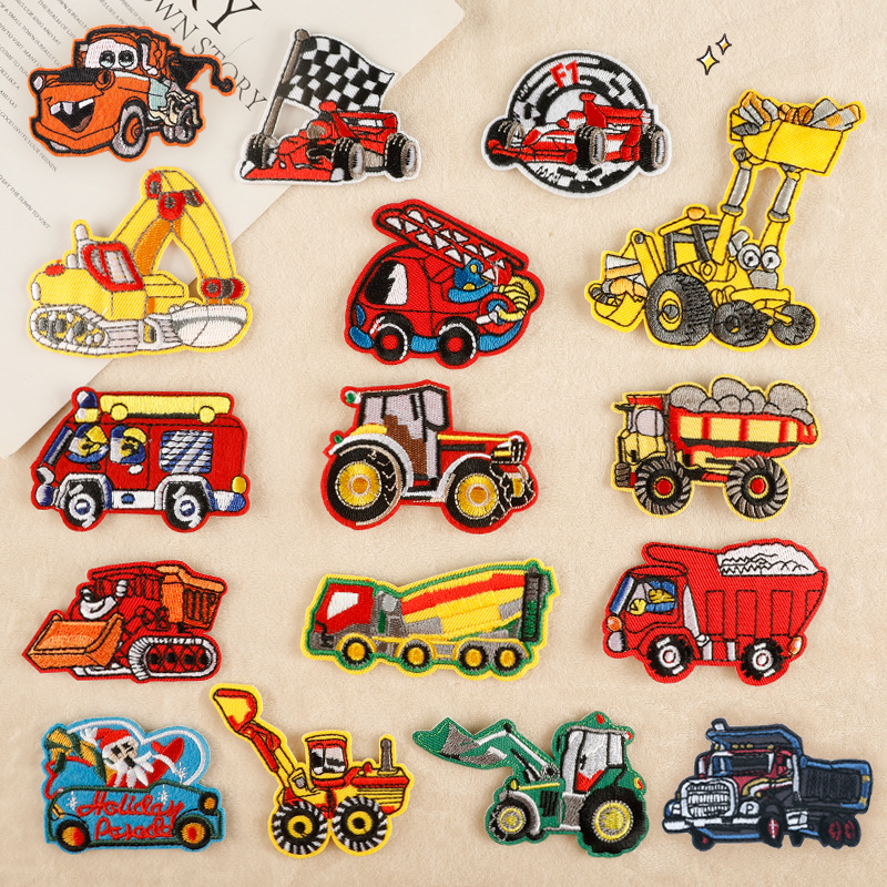 embroidery badge cartoon car modeling cloth label adhesive patch sticker clothing accessories embroidery sticker cloth sticker