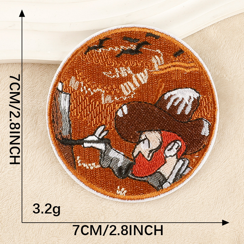Iron on patches Round Cloth Badge Badge Patch Patch Clothing Accessories Embroidery Cloth Label