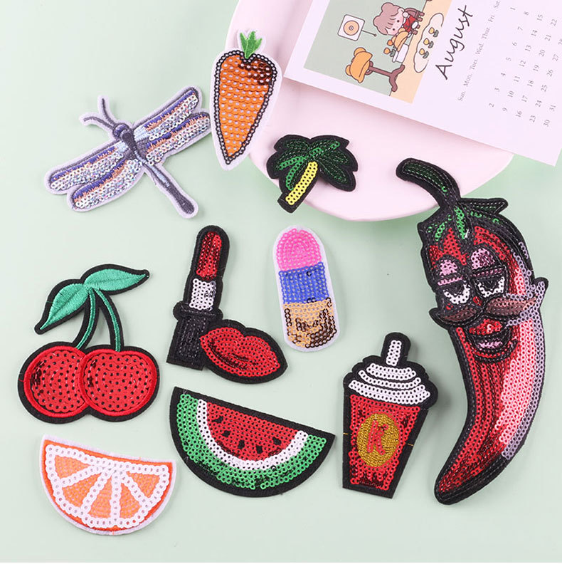 beads embroidered cloth sticker sequins fruit clothing bag shoes and hats accessories Iron on patches patch