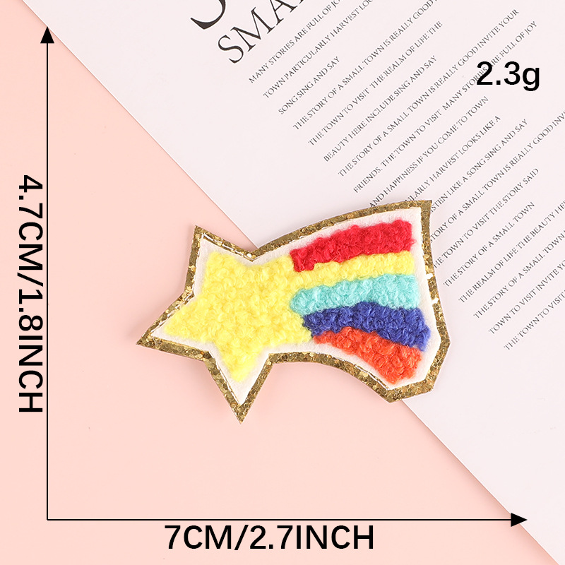 Iron on patches rainbow towel embroidery badge clothing accessories hand account patch sticker cloth sticker