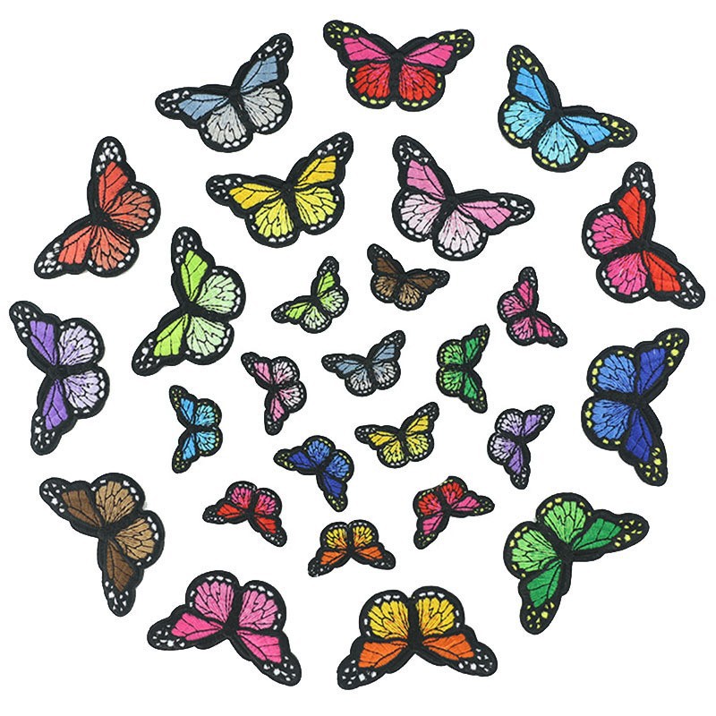Iron on patches animal butterfly clothing accessories cloth label adhesive patch sticker badge embroidery cloth sticker