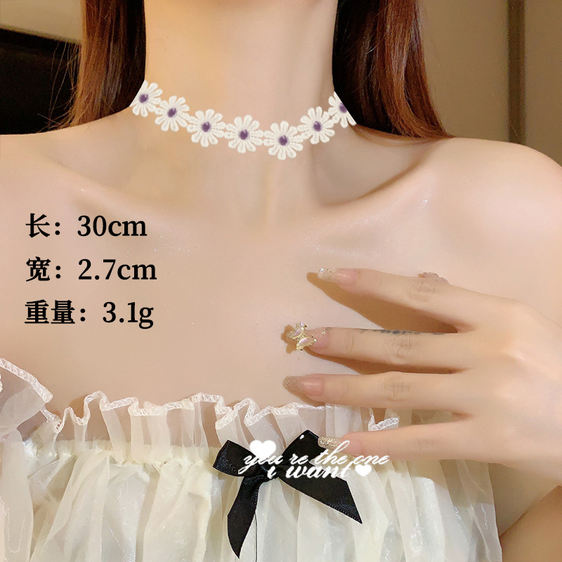 Iron on patches Water Soluble Accessories Lace Cloth Sticker Lace Embroidery Flower Neck Strap Collar Choker Neck Chain Collarbone Chain Item