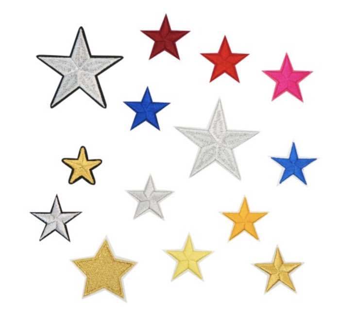 Iron on patches pentagram embroidery patch sticker small badge factory direct sales clothing accessories embroidery cloth sticker