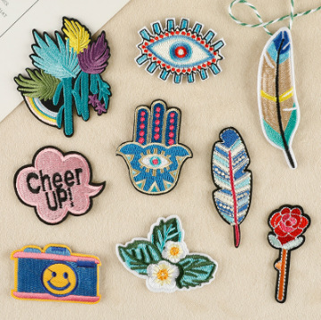 Iron on patches clothing accessories adhesive patch sticker hand eye feather embroidery cloth sticker patch cloth label cloth sticker