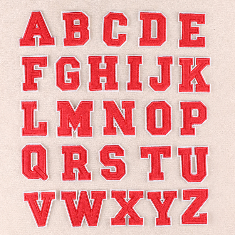 Iron on patches English letter patch sticker School uniform number Clothing accessories number Embroidery sticker Cloth sticker