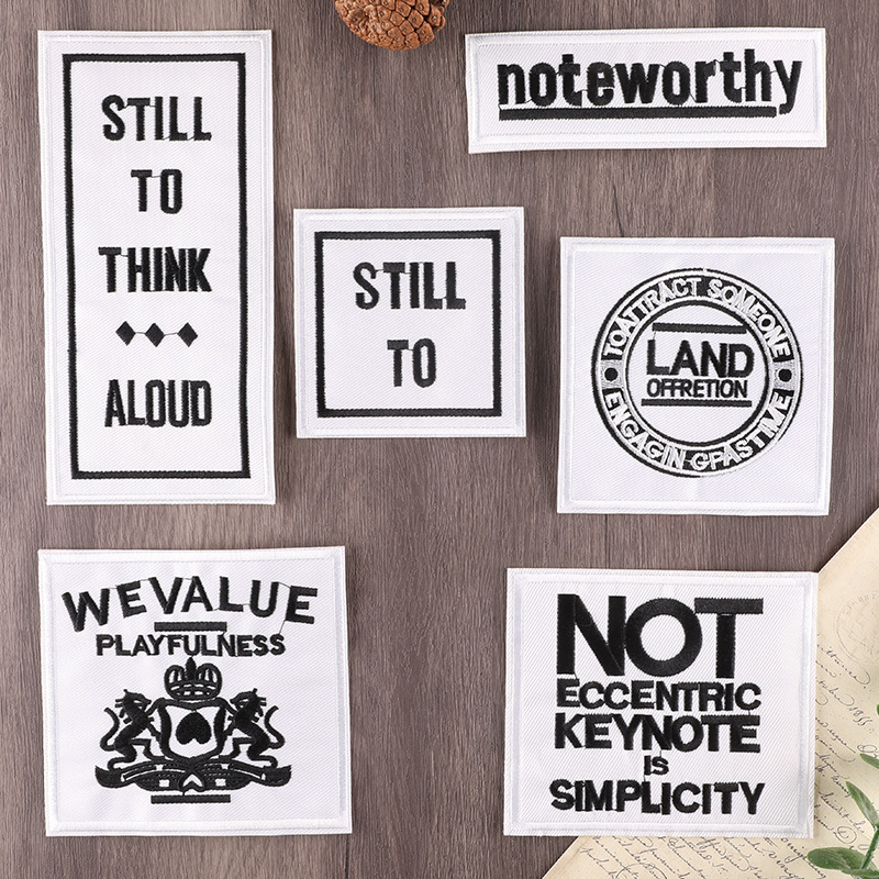 down jacket patch sticker accessories English letter cloth sticker European and American style Iron on patches embroidery sticker