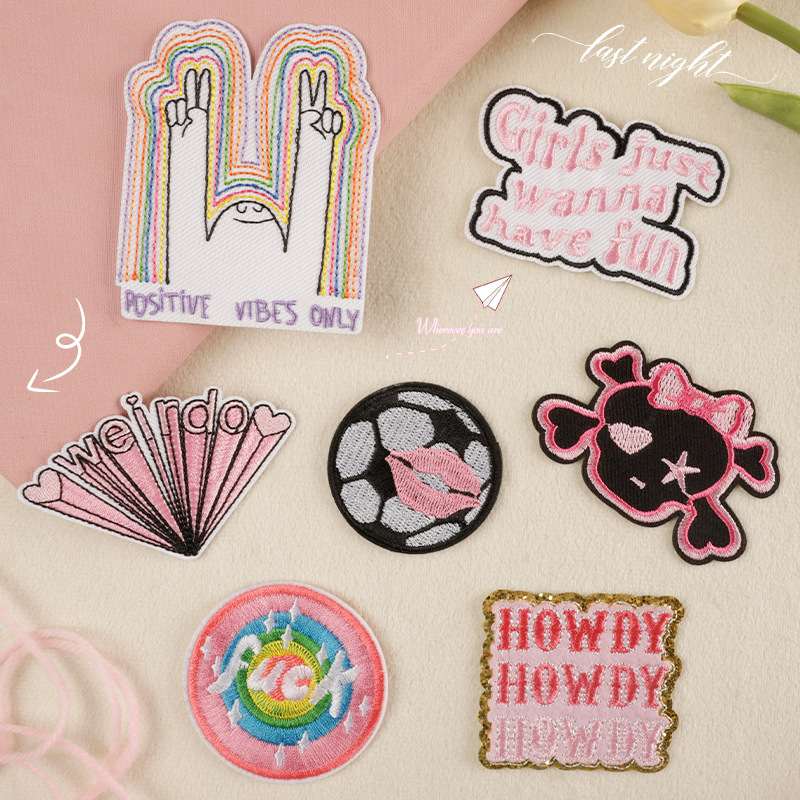 flower embroidery sticker clothing and hat accessories cartoon English football adhesive patch sticker clothing accessories cloth sticker