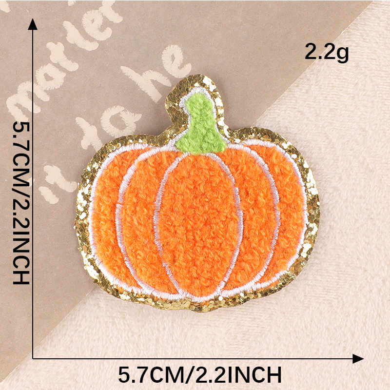 Iron on patches towel embroidery pumpkin ghost clothing accessories DIY decoration embroidery cloth sticker