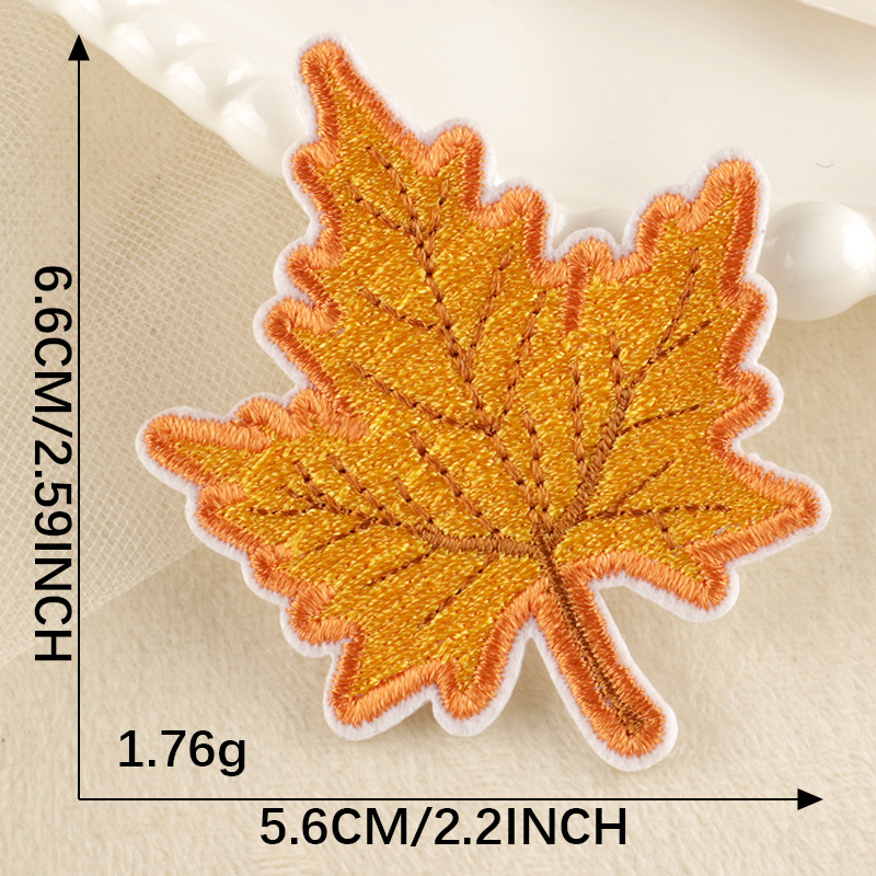 Iron on patches embroidery sticker clothing and hat accessories adhesive patch DIY luggage accessories maple leaf patch cloth label cloth sticker