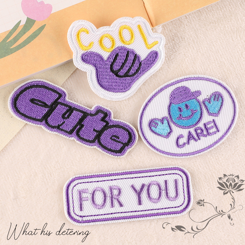 Iron on patches Cartoon English Alphabet Character Cloth Label Hand Account Accessories DIY Patch Sticker Embroidery Sticker Cloth Sticker