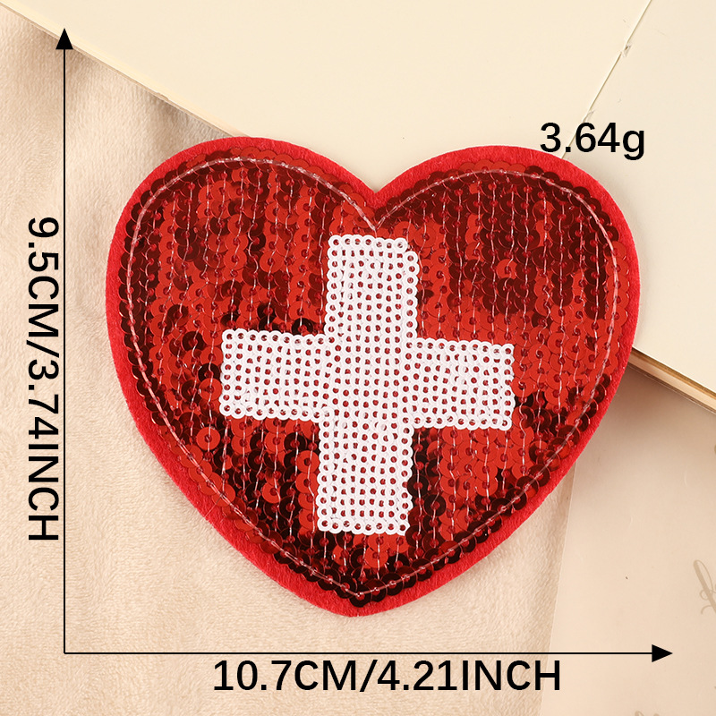 Iron on patches Embroidery Badge Bead Embroidery Sequins Love Cross Patch Accessories Sex Uniform Cloth Sticker