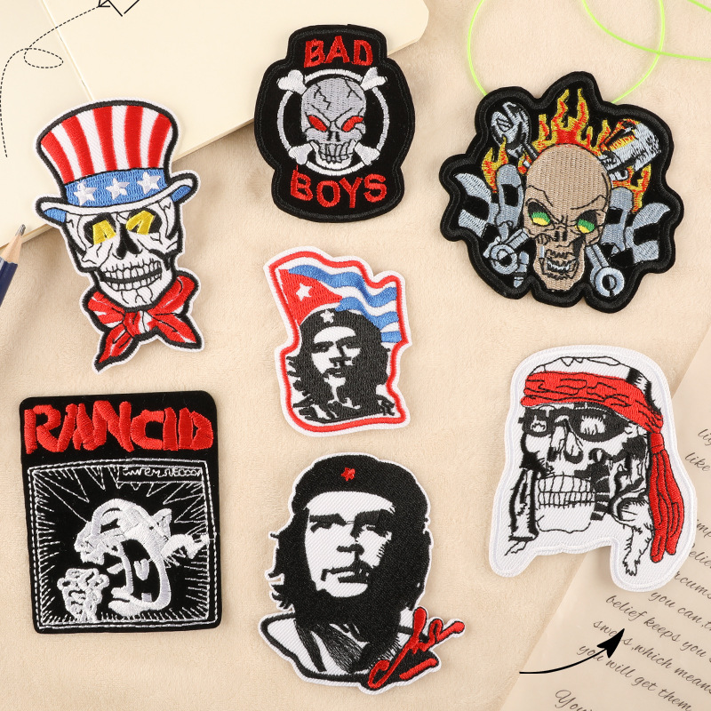 embroidery chapter boy skull ghost head patch clothing accessories embroidery sticker personalized patch sticker DIY cloth sticker