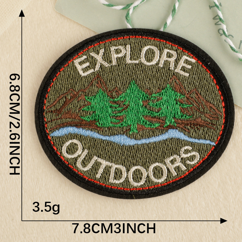 Iron on patches embroidery clothing accessories animal camping badge shoe and hat bag accessories DIY adhesive patch cloth sticker