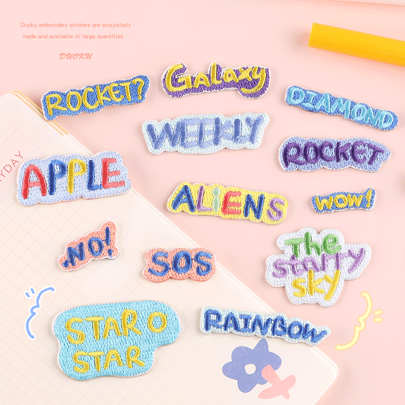 Iron on patches clothing accessories English letter patch sticker DIY hand account self-adhesive embroidery sticker cloth sticker