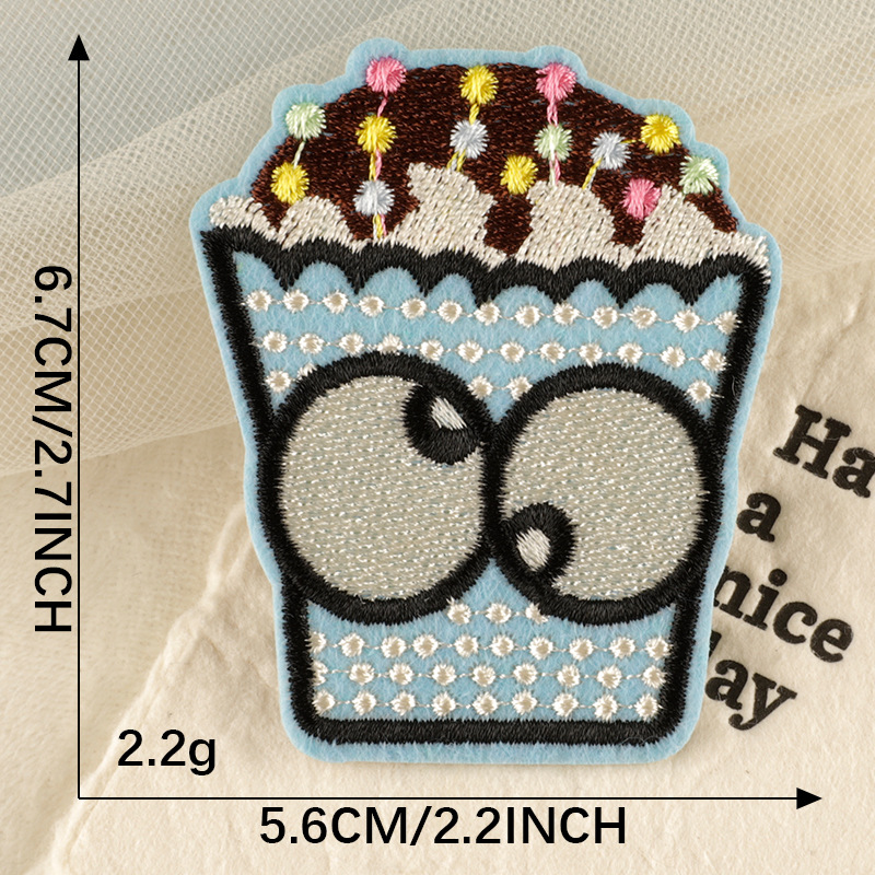 Iron on patches clothing accessories DIY hand account embroidery sticker cartoon cake patch adhesive patch cloth sticker