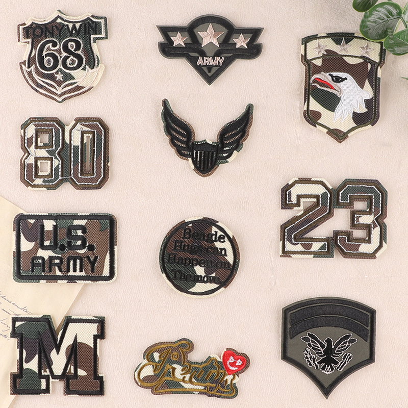 embroidery digital cloth badge patch patch badge military fan color letter embroidery sticker cloth sticker
