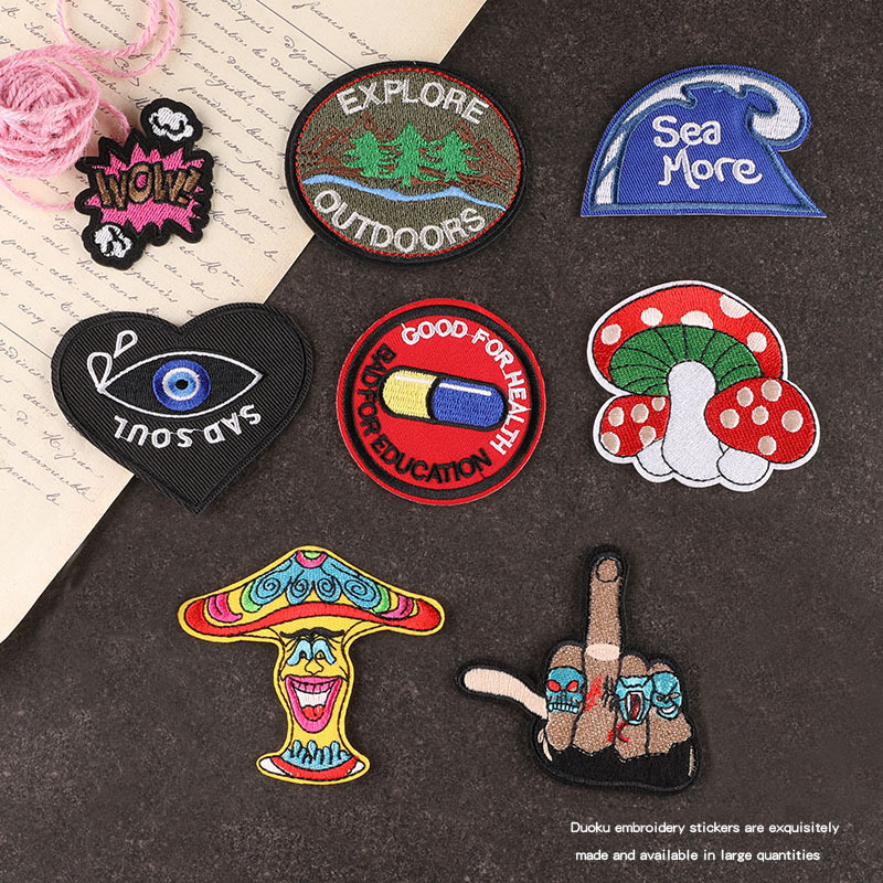 embroidery badge DIY patch sticker badge clothing shoes and hats accessories embroidery sticker cloth sticker