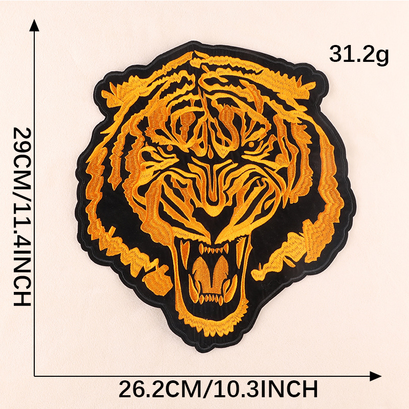embroidery sticker, clothing accessories, large patch sticker, animal tiger source, Iron on patches cloth sticker