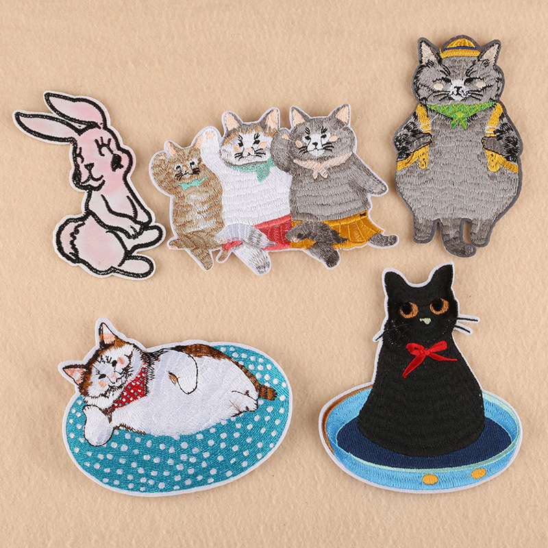 embroidery cloth sticker cartoon animal cat clothing accessories shoes and hats luggage accessories embroidery sticker
