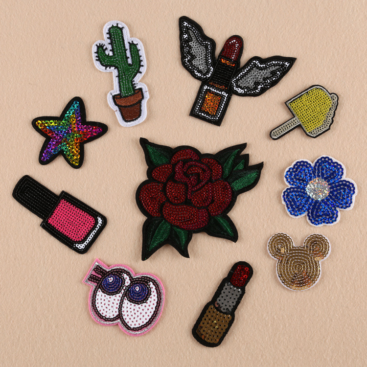 Embroidery Beads Embroidery Cloth Stickers Sequins Embroidery Rose Patches Bags Accessories Clothing Accessories Cloth Labels