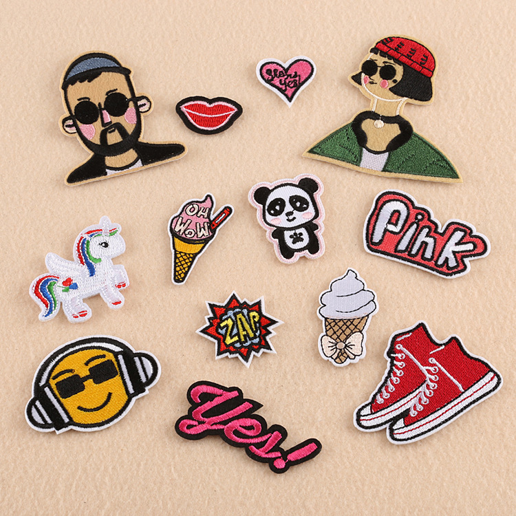 embroidery character letter badge patch DIY handmade accessories luggage clothing accessories chapter boy embroidery cloth sticker