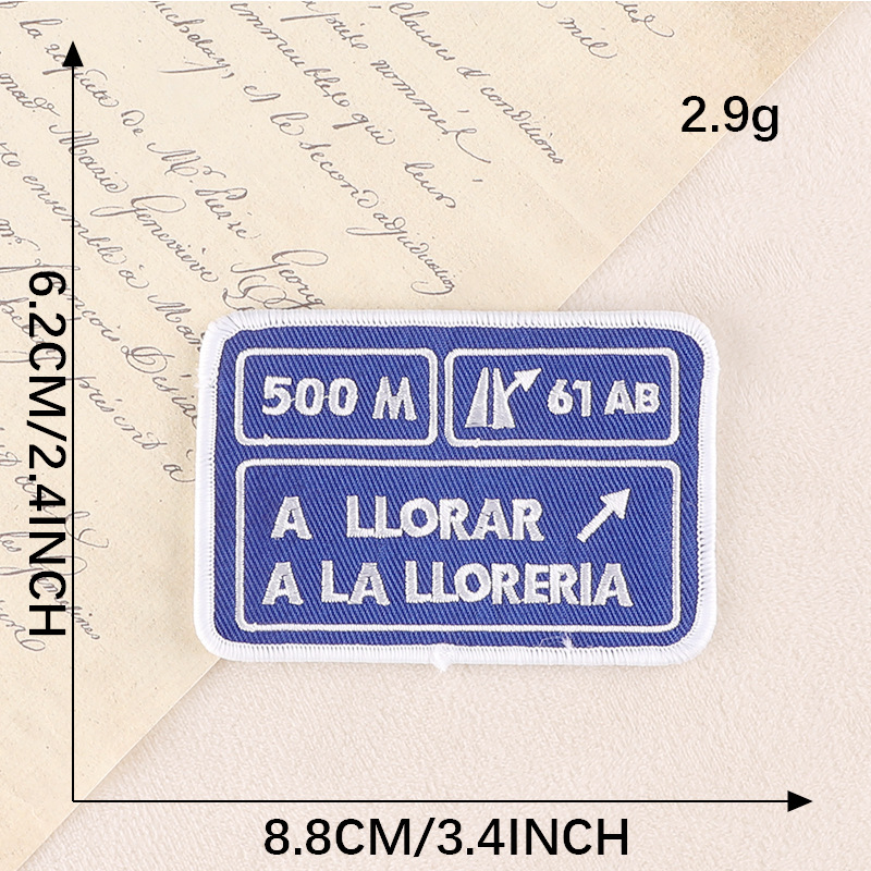 Iron on patches embroidery sticker DIY patch sticker road sign edge lock badge accessory cloth sticker