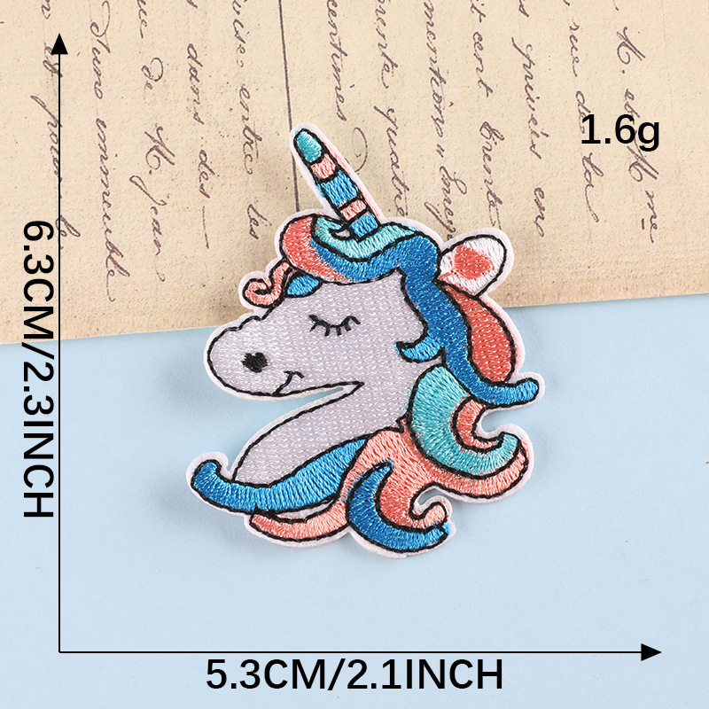 Embroidery Iron on patches Cartoon Unicorn DIY Patch Sticker Clothing Accessories Cloth Label Embroidery Cloth Sticker
