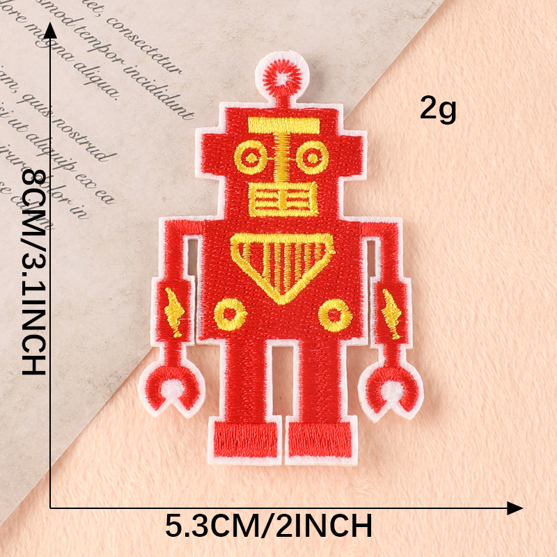 Iron on patches robot modeling patch sticker clothing luggage accessories DIY hand account embroidery cloth sticker