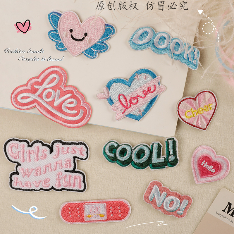 Iron on patches clothing accessories self-adhesive English letter badge accessories DIY patch cloth sticker