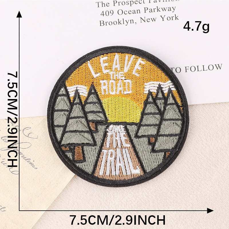 cloth label embroidery badge clothing accessories round patch sticker embroidery cloth sticker