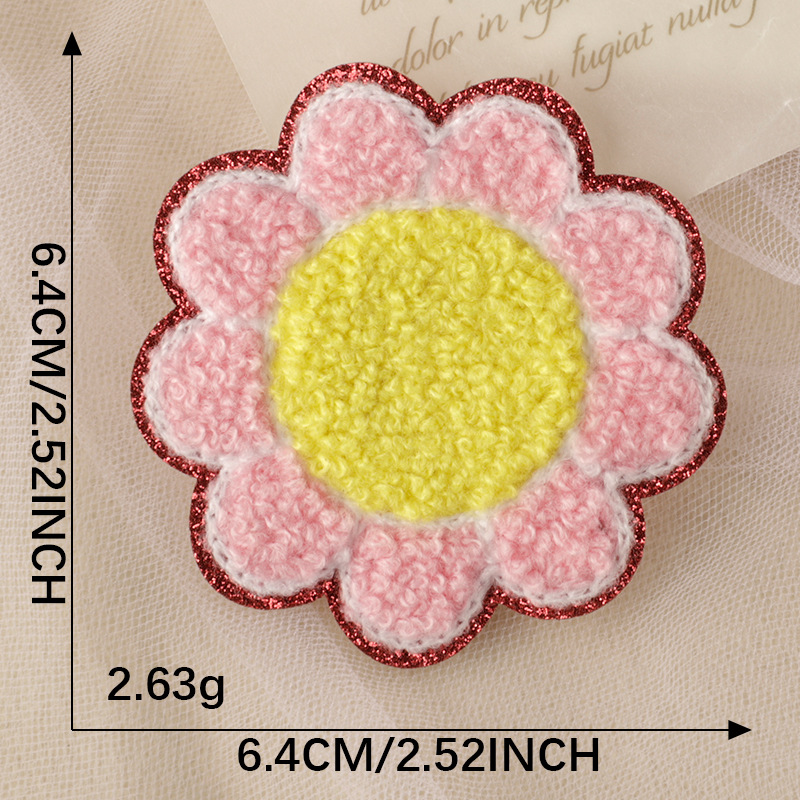 Iron on patches DIY embroidery sticker towel embroidery flower clothing accessories chenille patch cloth sticker