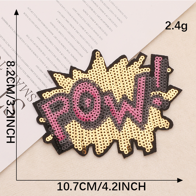 embroidery badge letter badge sequined patch hand account DIY embroidery cloth sticker