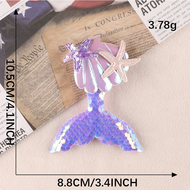 embroidery product label cartoon starfish fish tail hairpin handmade DIY clothing accessories bead embroidery badge cloth sticker