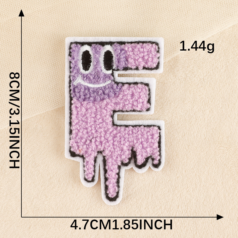 embroidery sticker clothing accessories badge self-adhesive towel embroidery cartoon letter cloth label patch sticker accessory cloth sticker