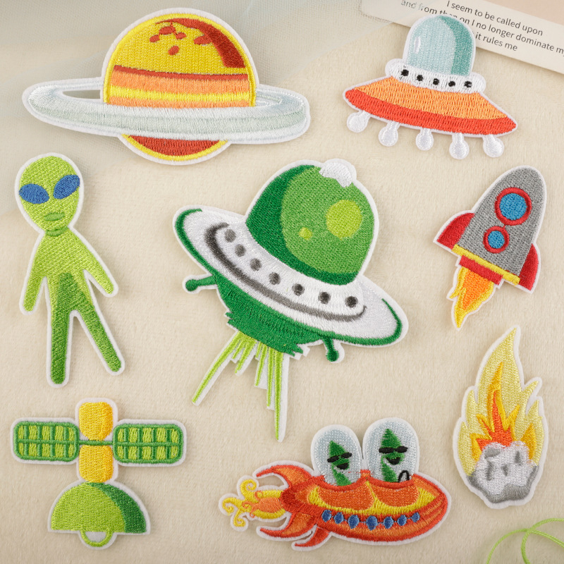 embroidery patch badge planet alien hand account DIY patch sticker clothing accessories embroidery sticker cloth sticker
