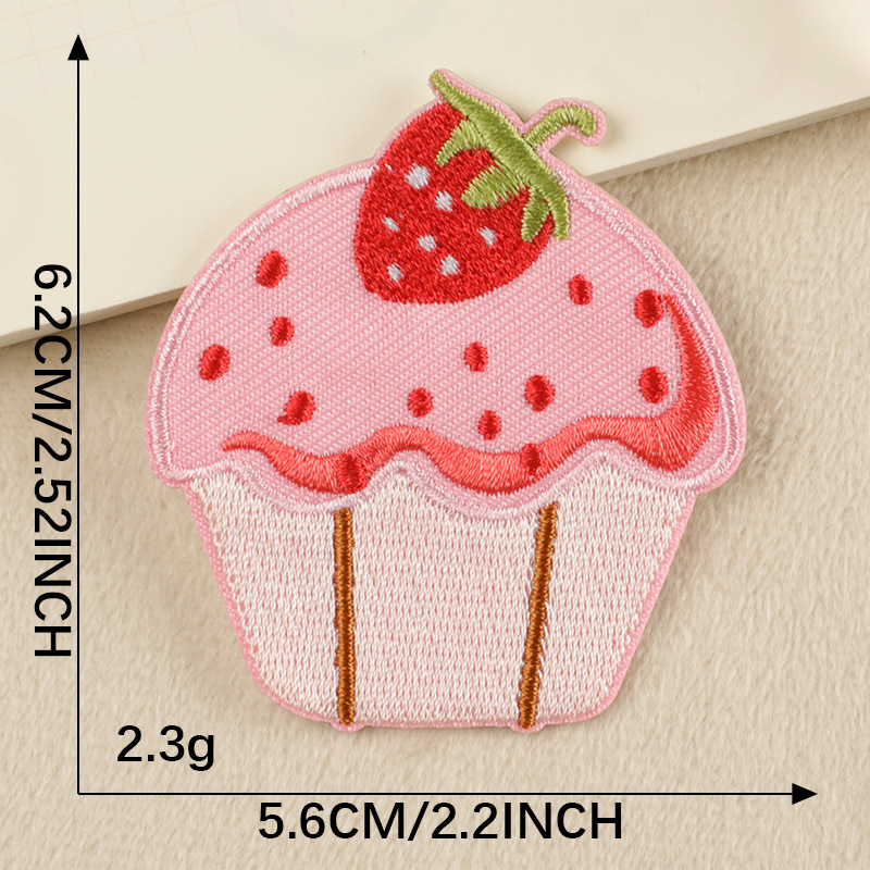 Iron on patches accessories self-adhesive patch stickers food cake embroidery stickers clothing accessories badge cloth stickers