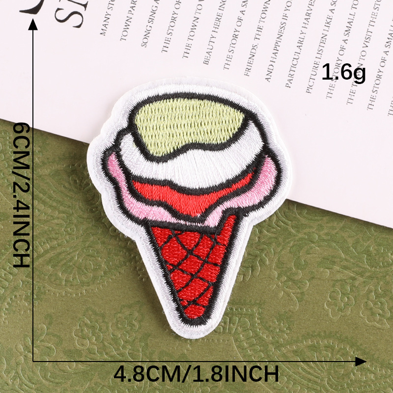 Iron on patches ice cream cloth label hand account DIY accessories adhesive patch sticker accessories embroidery cloth sticker