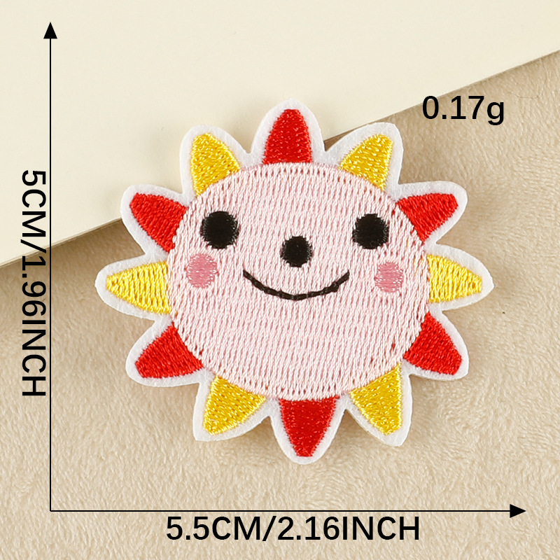 Cartoon sunflower cloth sticker Iron on patches patch ironing sticker children's clothing accessories accessories Iron on patches cloth sticker