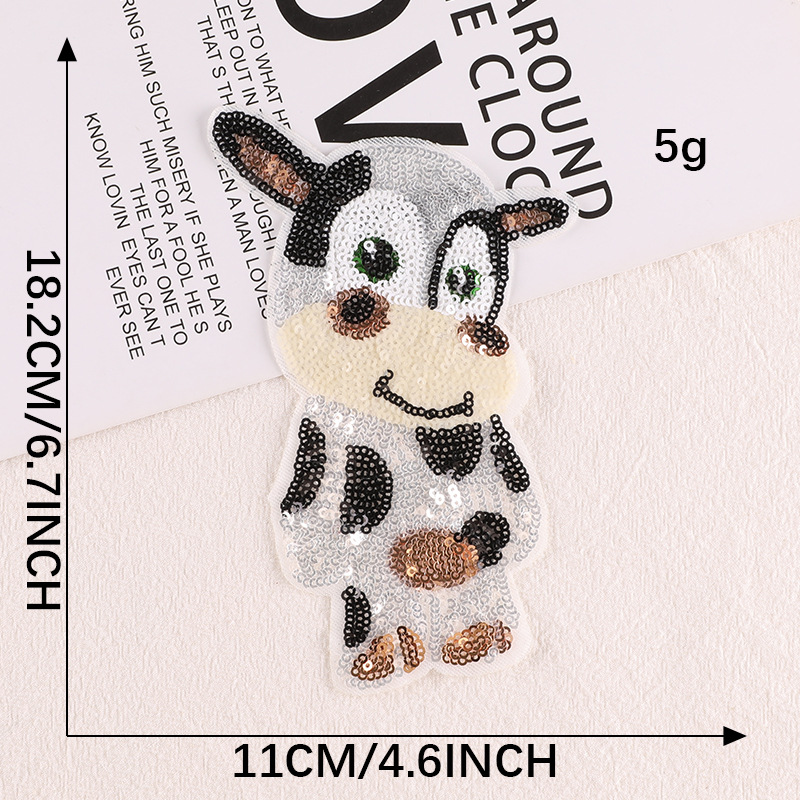 Iron on patches Cow Patch Sticker Clothing Accessories Shoes and Hats Bag Accessories Sources Sequins Embroidery Cloth Stickers