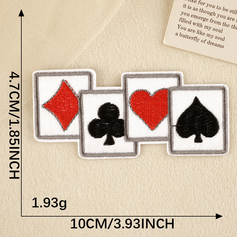 Iron on patches clothing accessories patch cartoon playing card cloth label DIY patch embroidery cloth sticker