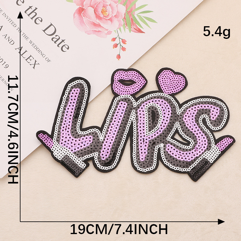 cloth label embroidery badge letter badge sequined patch sticker hand account DIY embroidery cloth sticker