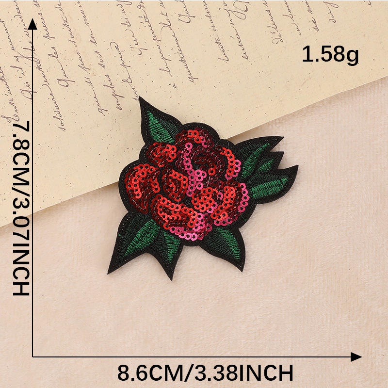 Patch Iron on patches Sequins Cloth Label Beads Embroidery Stickers Hand Account DIY Accessories Cartoon Animal Cloth Stickers