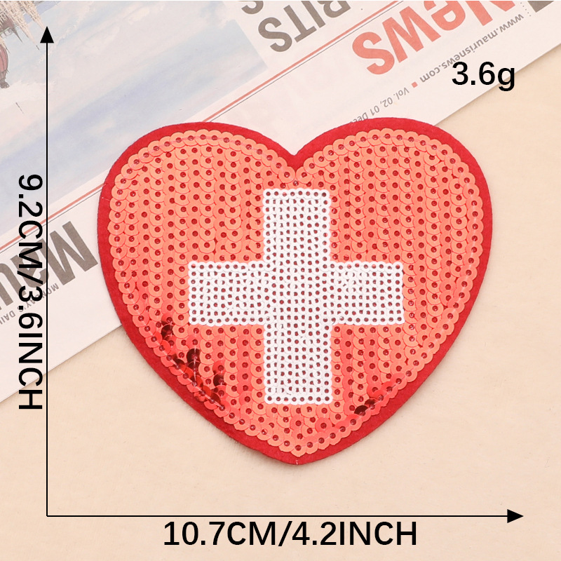 Iron on patches love beads cloth label badge boy clothing accessories badge  sequined embroidery cloth sticker