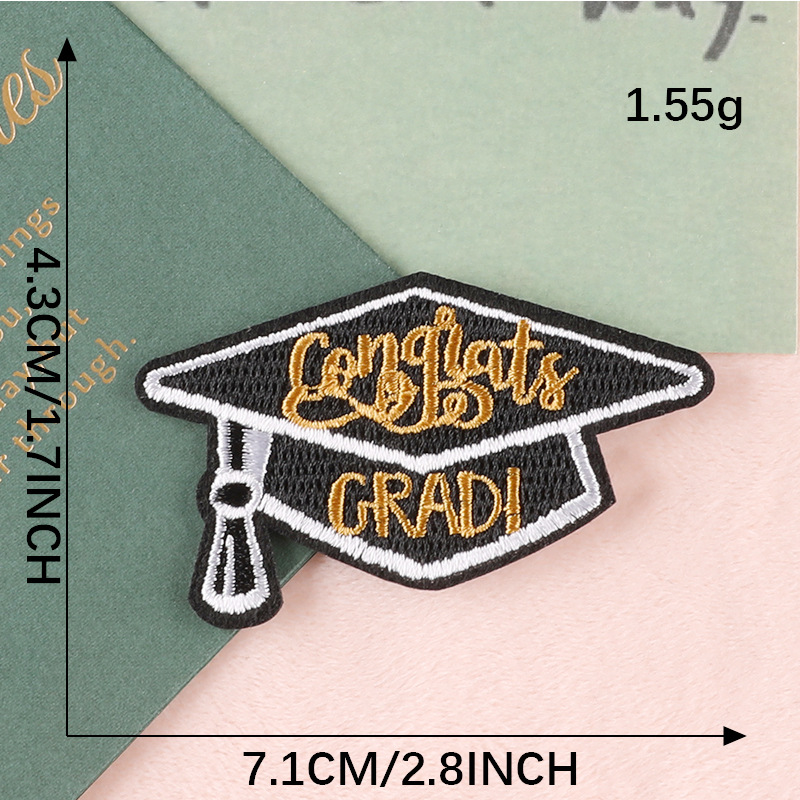 Iron on patches patch sticker shoe hat bag jewelry accessories letter clothing accessories graduation season embroidery cloth sticker